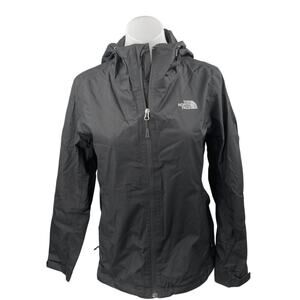 The North Face Women's Black Full Zip Long Sleeve Hooded Windbreaker Jacket Sz S